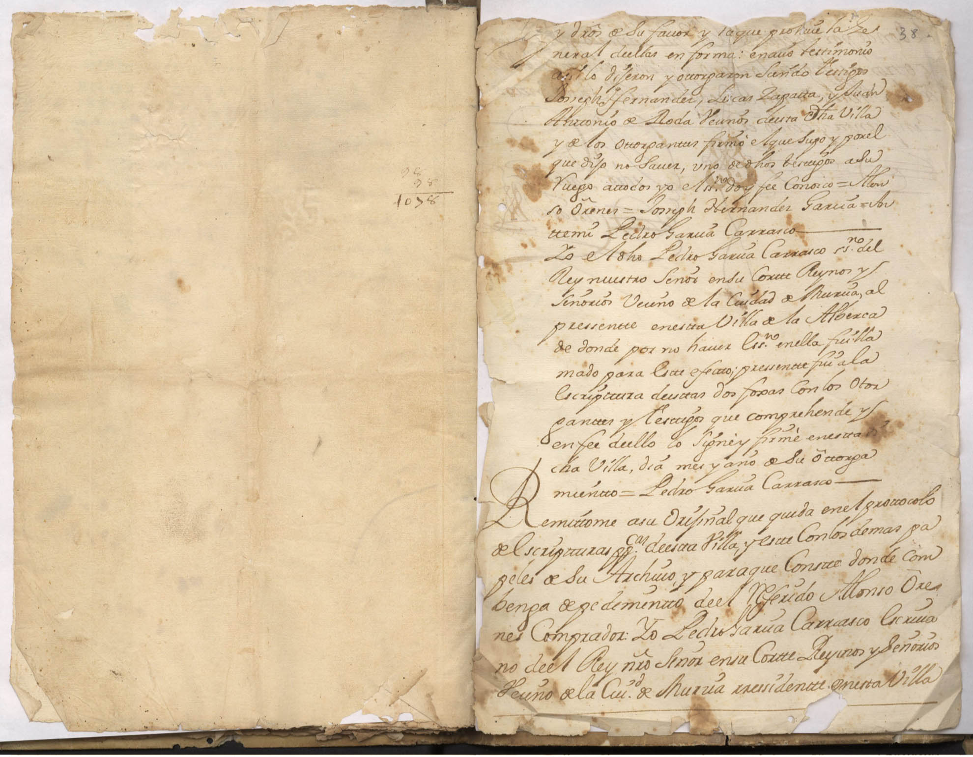 Registro de Pedro García Carrasco, La Alberca de 1755.